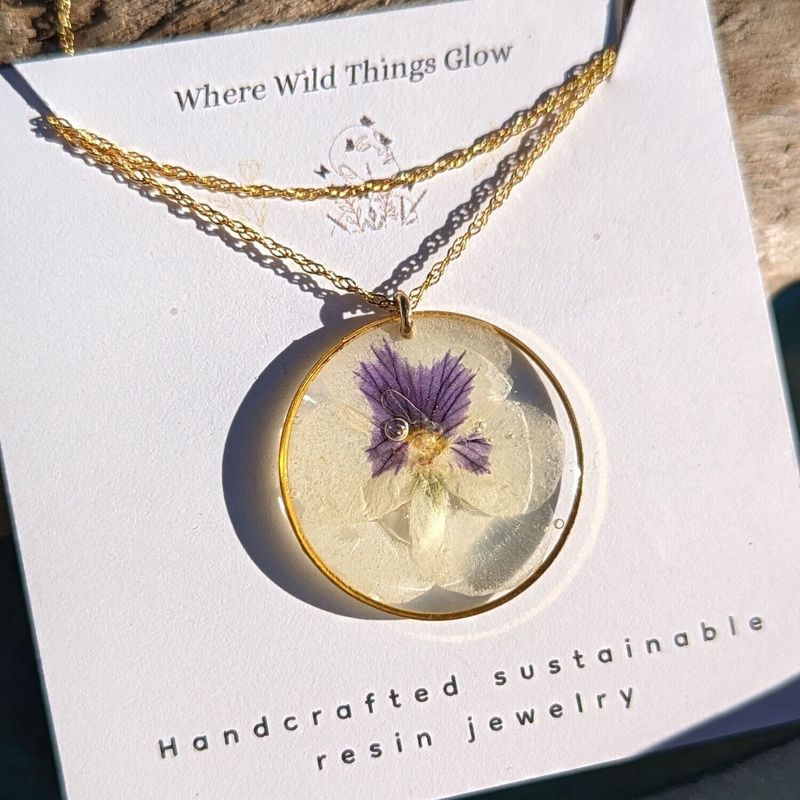 SMJ80 14K Gold Fill Pansy Necklace