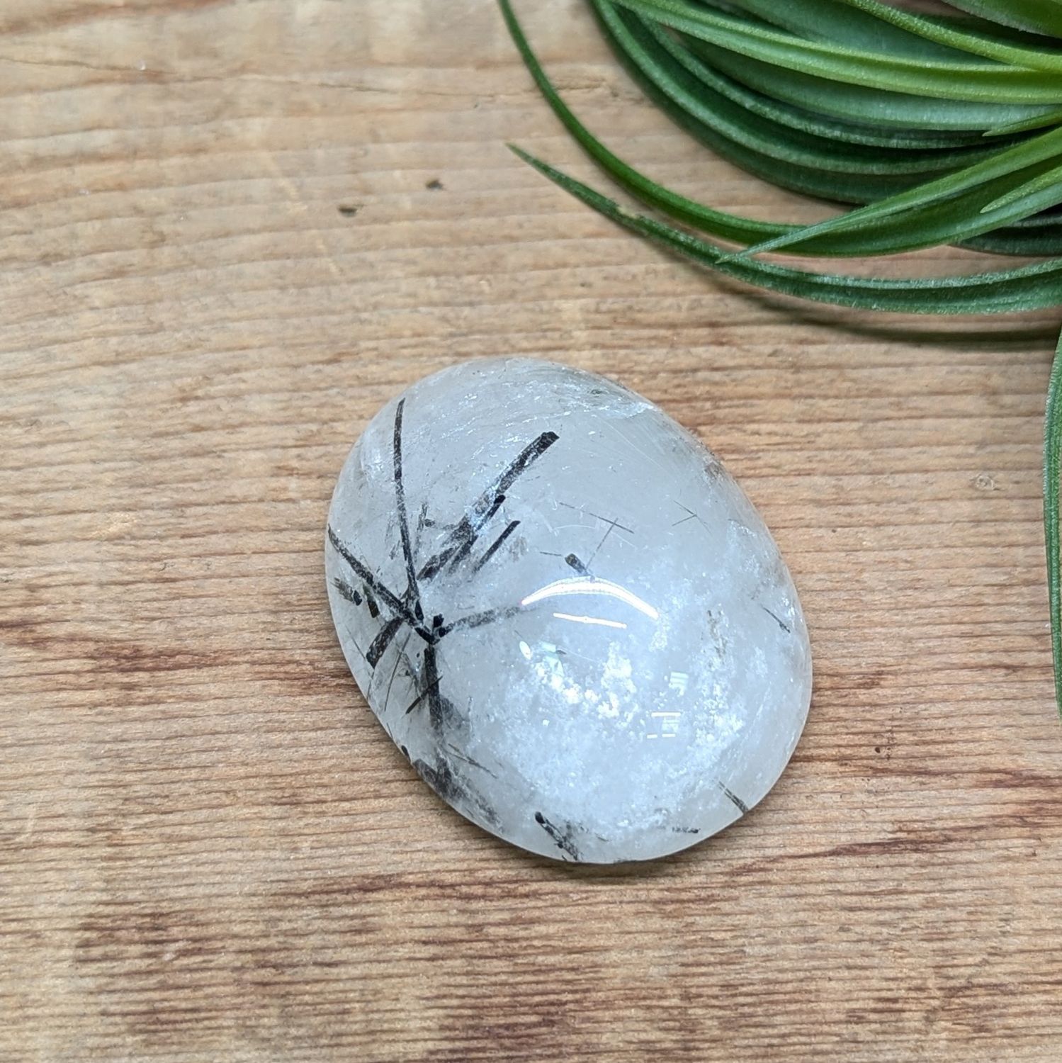Tourmalinated Quartz Half Egg