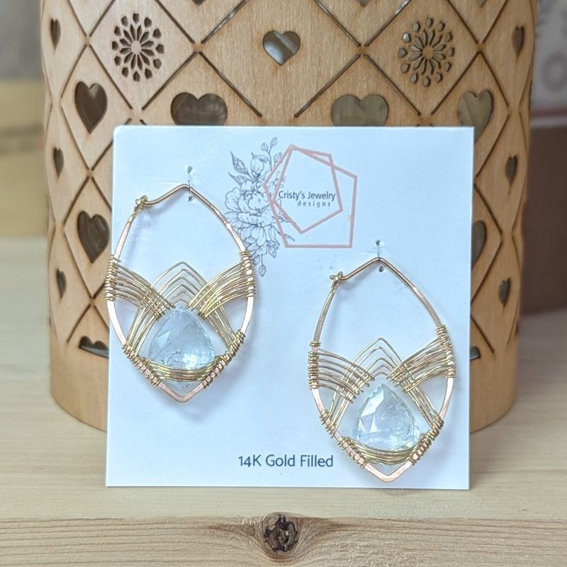 14K Gold Fill Imperial Topaz Petal Hoops