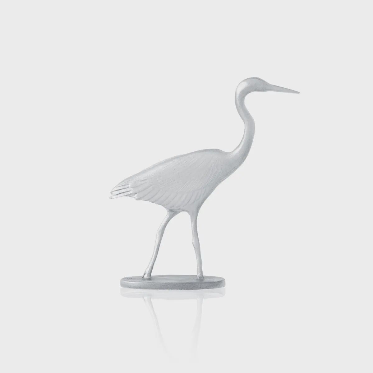 Pewter Striding Blue Heron