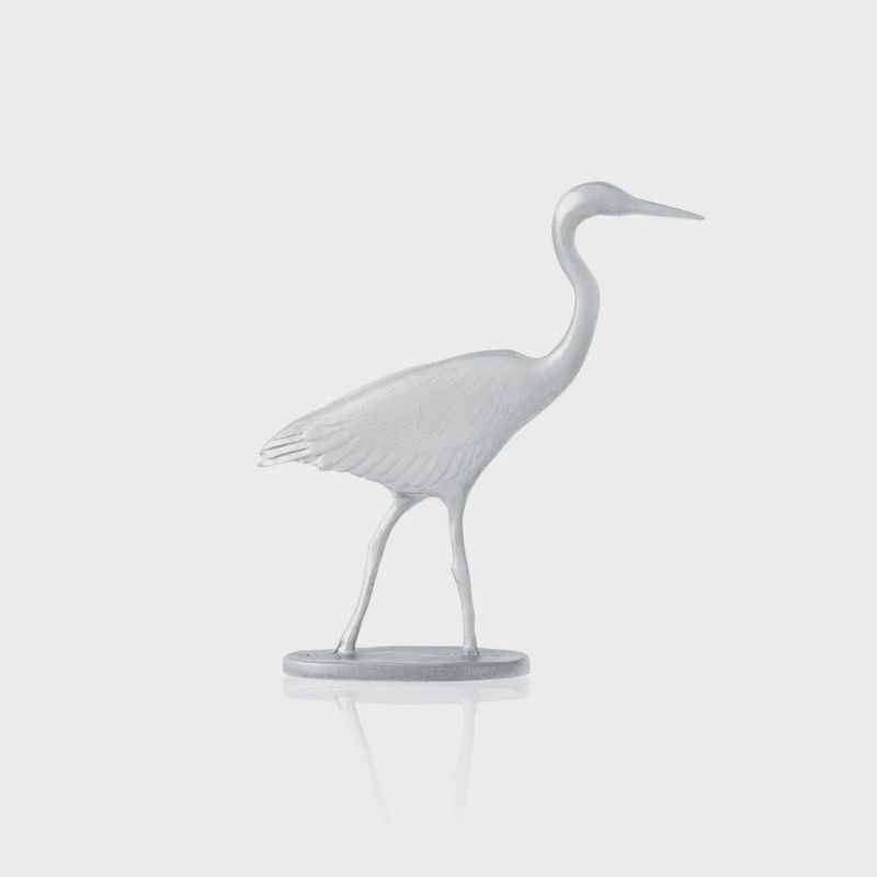 Pewter Striding Blue Heron