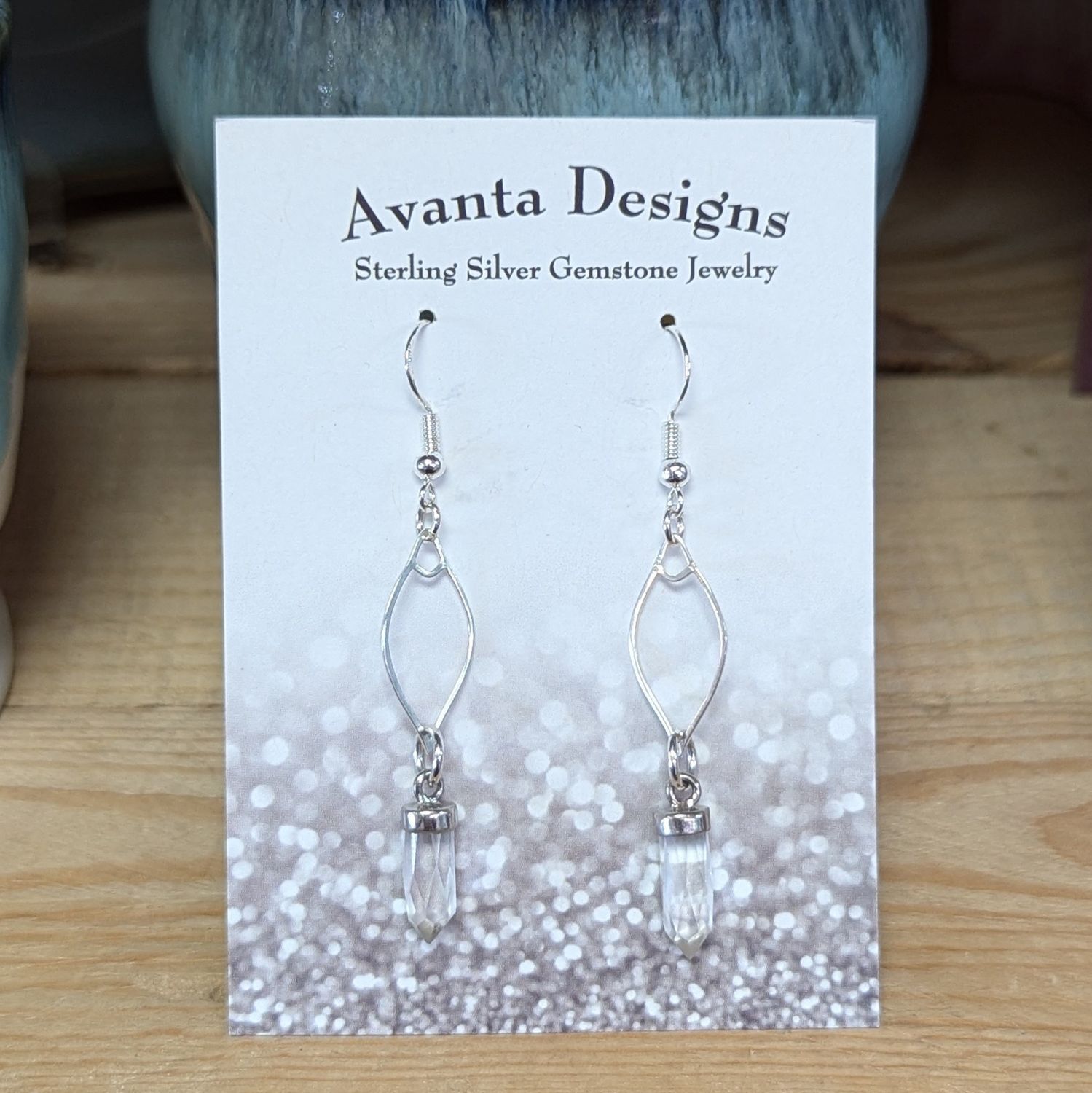 Sterling Silver Crystal Point Earrings