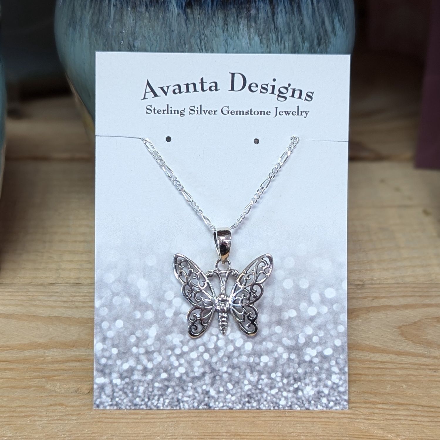 24&quot; Sterling Silver Butterfly Necklace