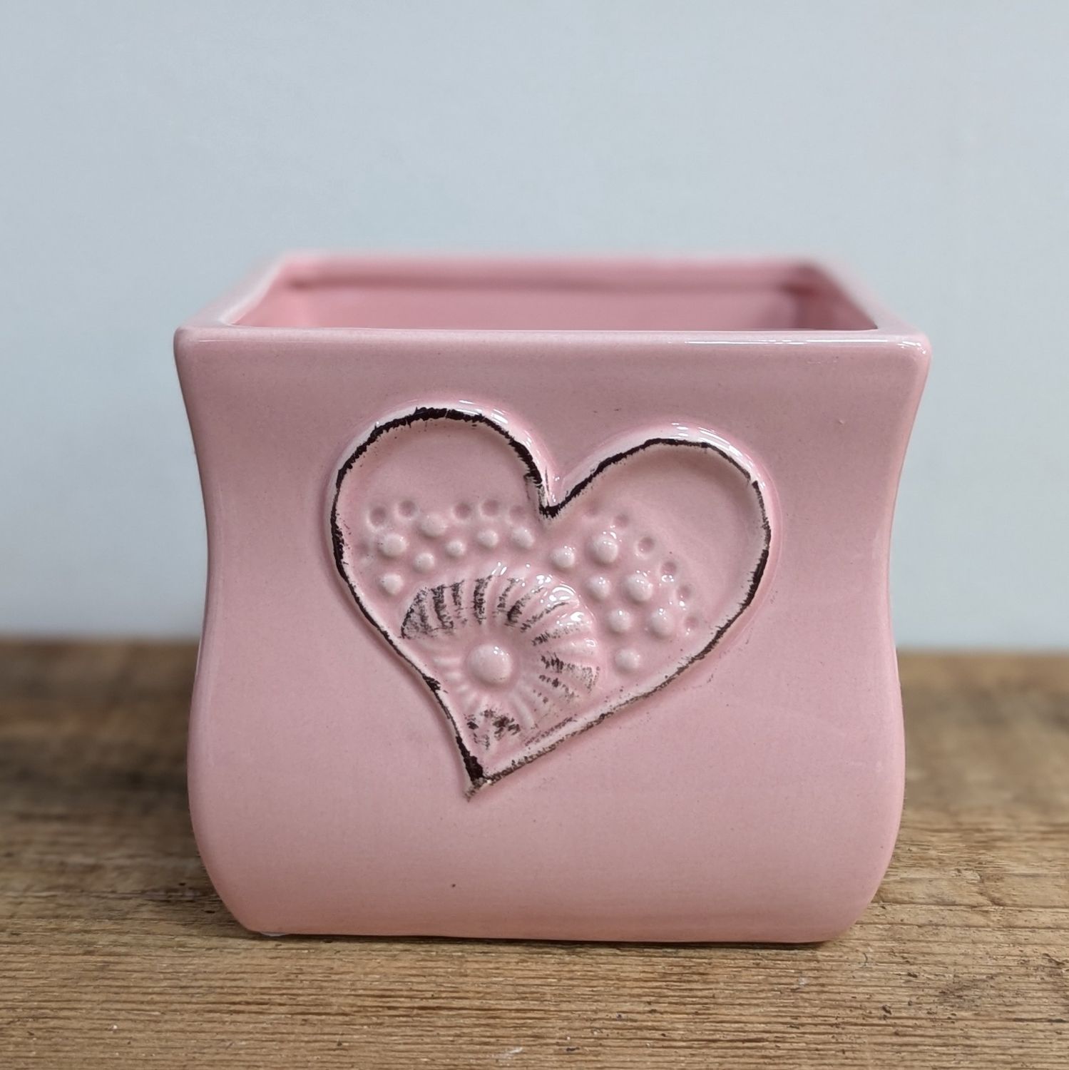 4.5&quot; Pink Cube With Heart Design