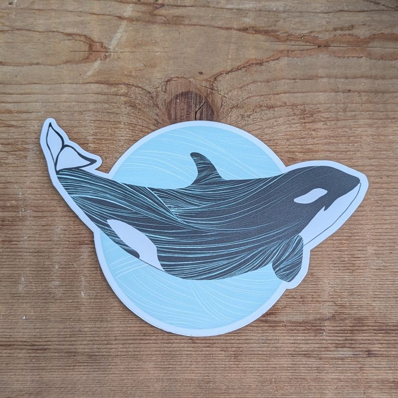 Orca Sticker Turquoise Circle