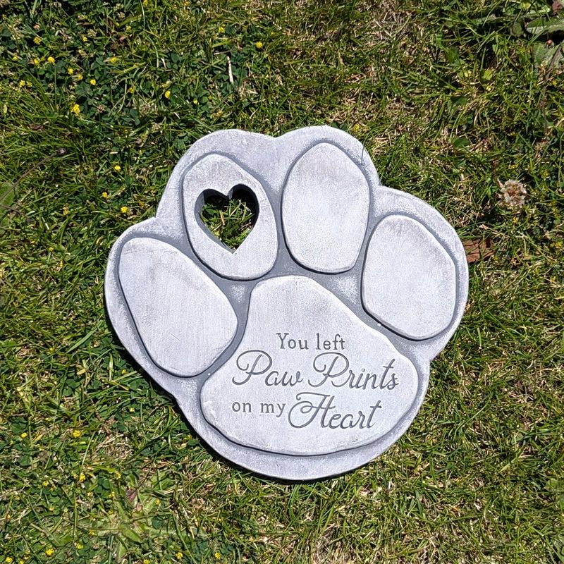 Paw Prints On My Heart Pet Memorial Stone