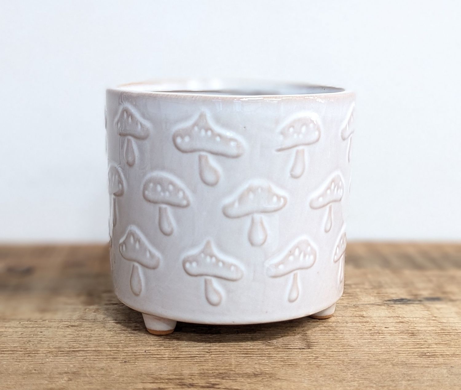 4&quot; H x 4 1/2&quot; D Embossed Mushroom Planter With Feet