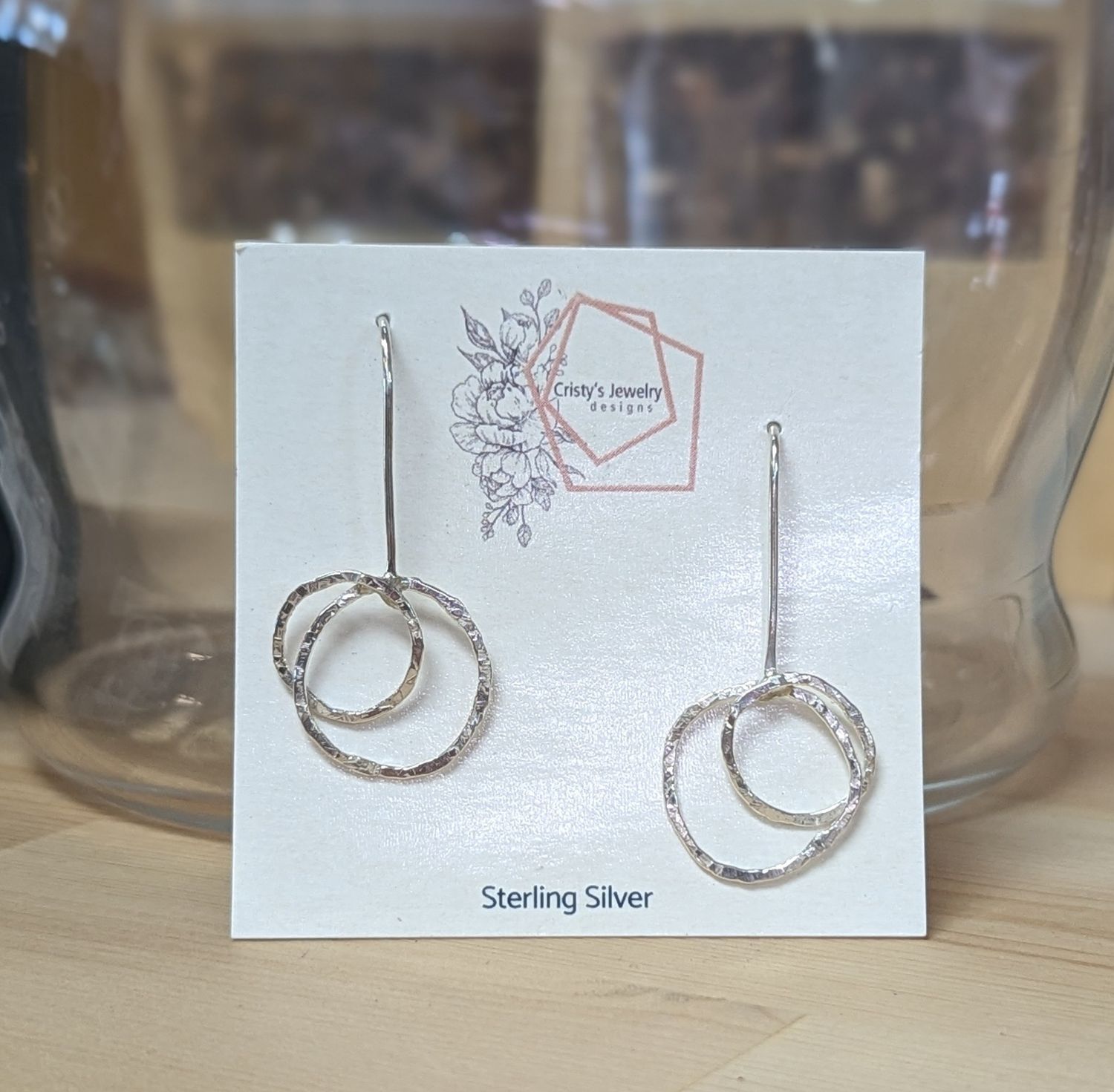 Sterling Silver Double Hoop Threader Earrings