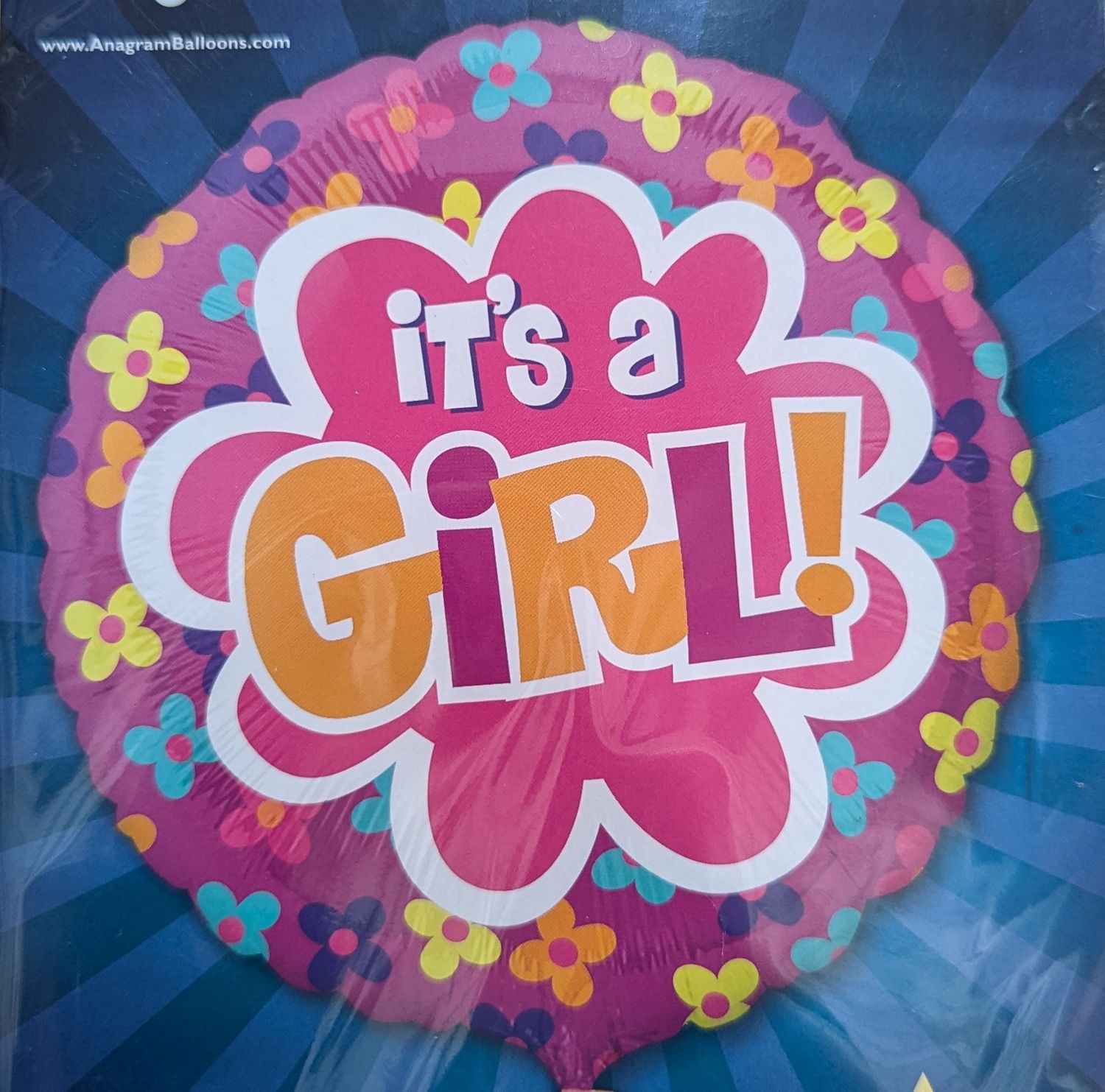21&quot; It&#39;s a Girl Flower Power Mylar Ballon