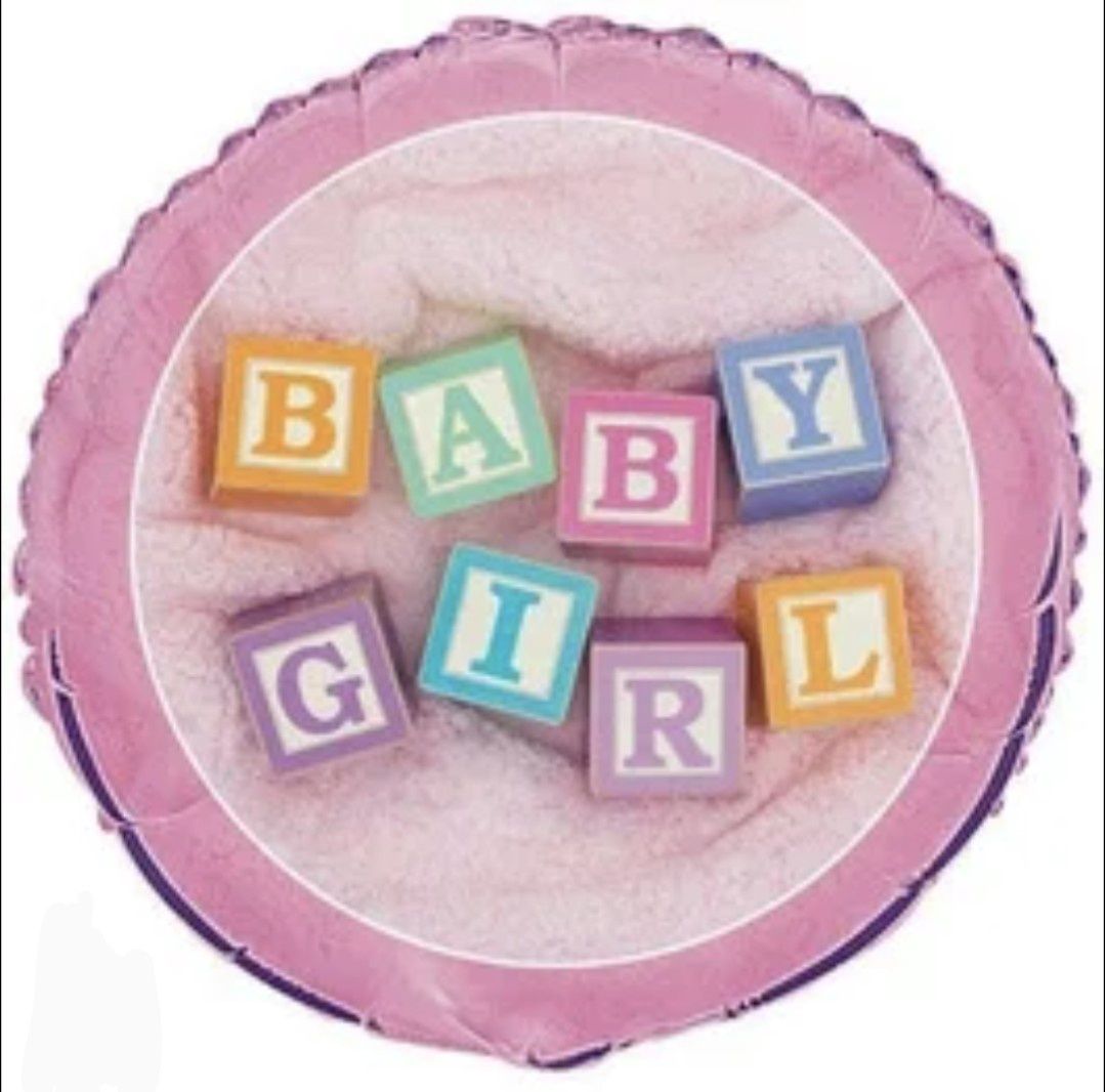 18&quot; Baby Girl Blocks Mylar Balloon