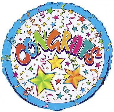 18&quot; Congrats Confetti and Stars Mylar Ballon