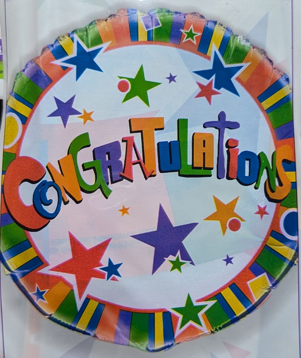 18&quot; Congratulations Stars and Striped Border Mylar Balloon