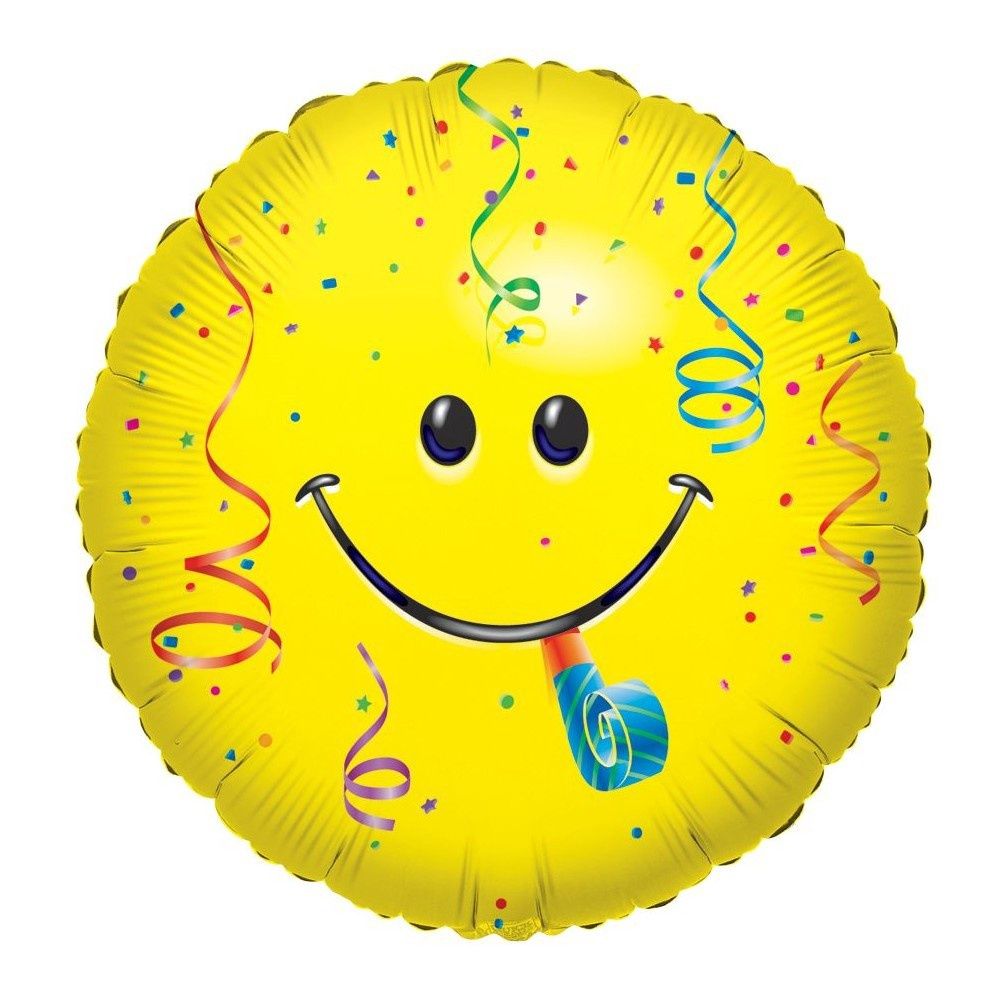 18&quot; Smiley Face and Confetti Mylar Balloon