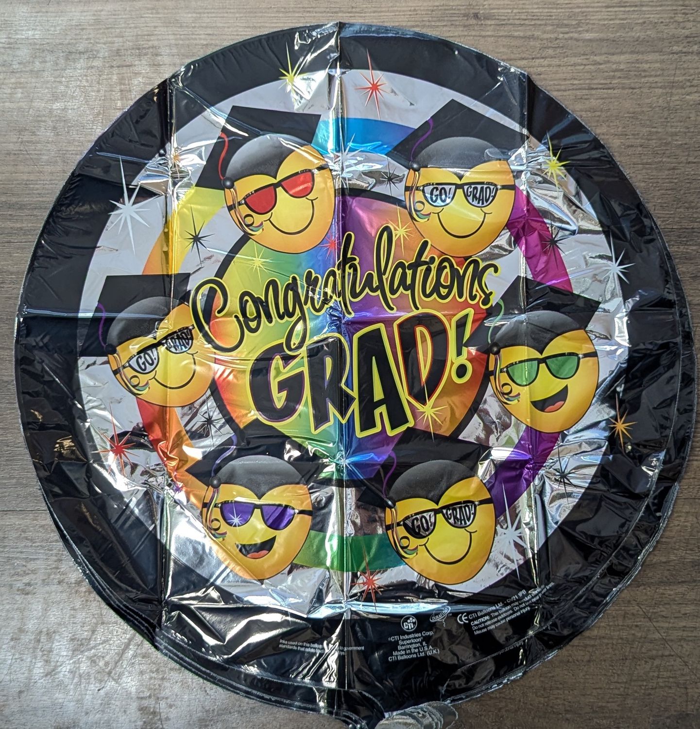 18&quot; Congratulations Grad! Shades Smiley Faces Mylar Balloon