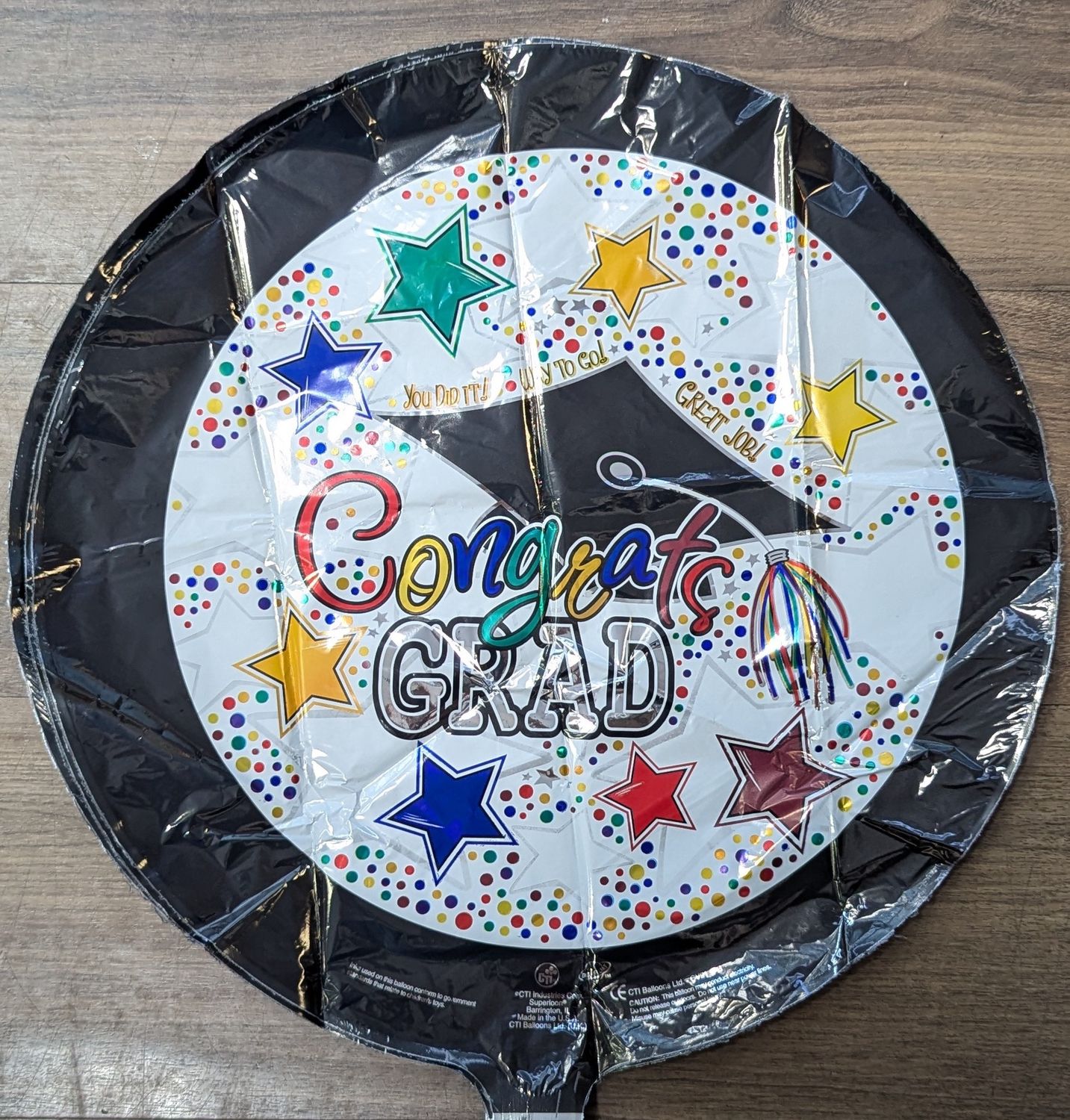 18&quot; Congrats Grad Stars and Cap Mylar Balloon