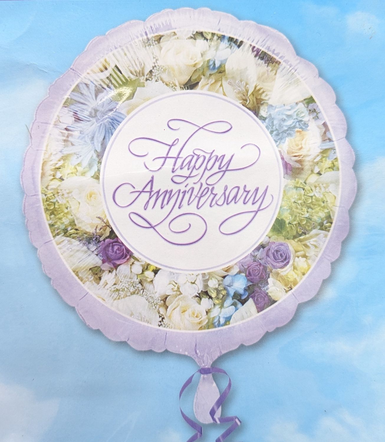 18&quot; Happy Anniversary Flower Border Mylar Balloon