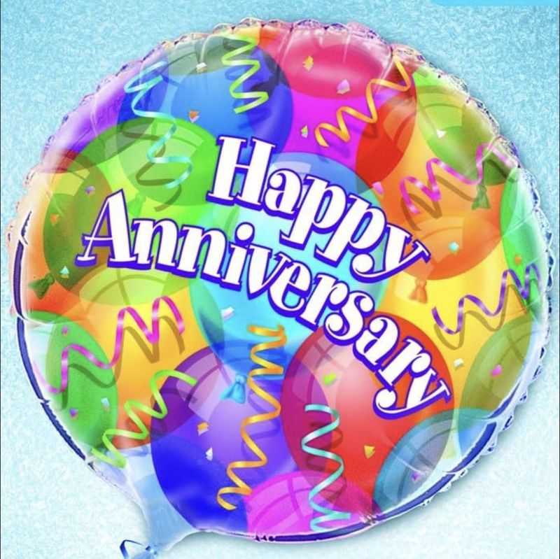 18&quot; Happy Anniversary Colourful Balloons Mylar Ballon