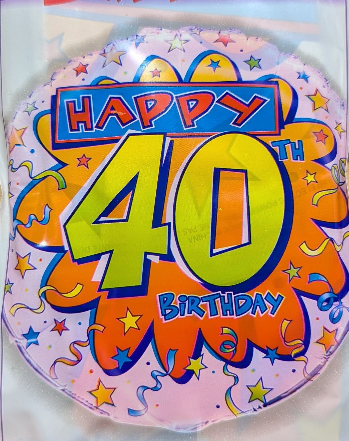 18&quot; Happy 40th Birthday Confetti Mylar Balloon