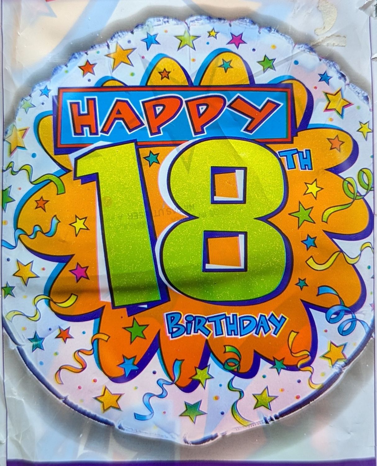 18&quot; Happy 18th Birthday Confetti and Stars Mylar Balloon
