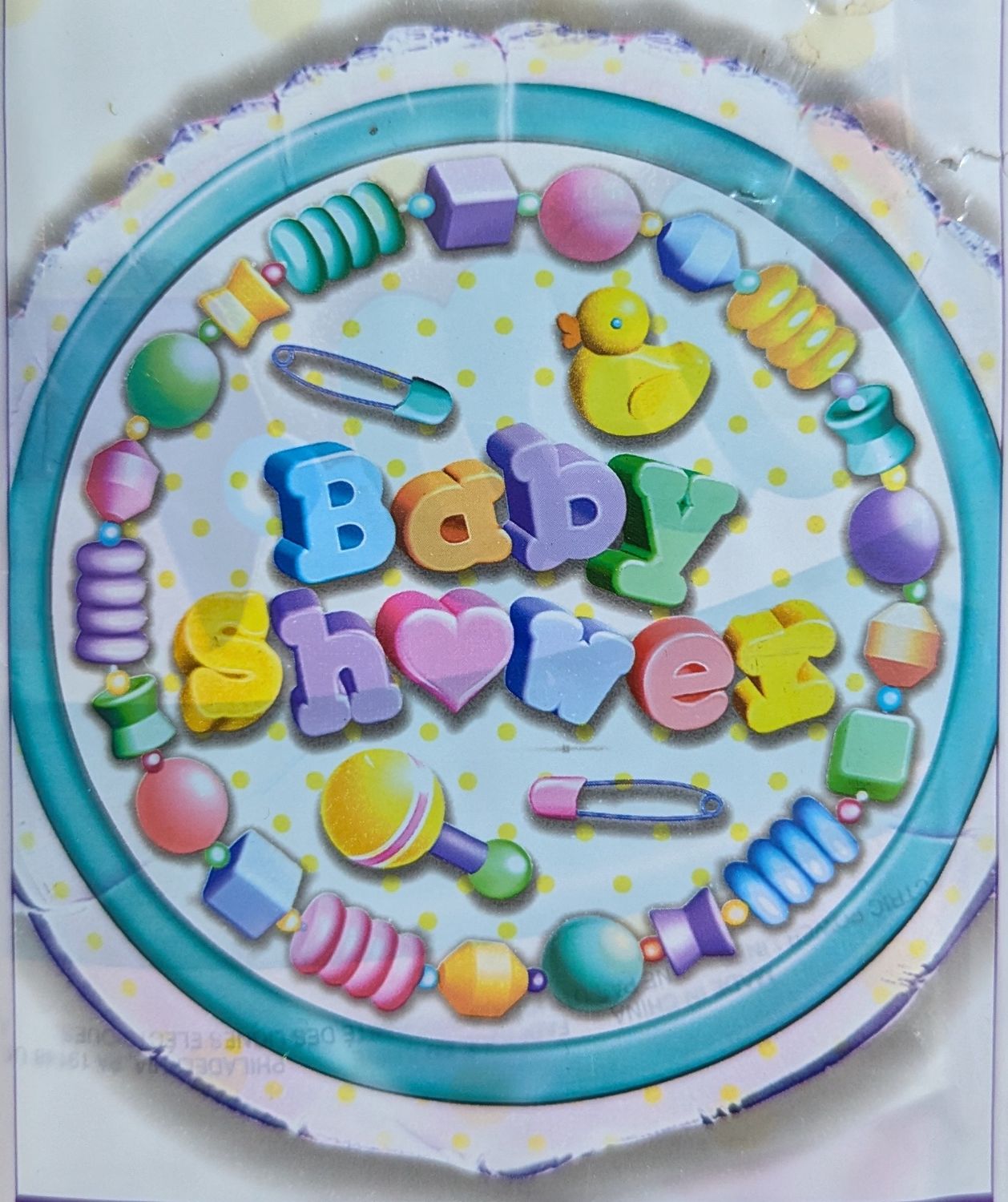 18&quot; Baby Shower Rattle, Pins, and Ducky Mylar Balloon