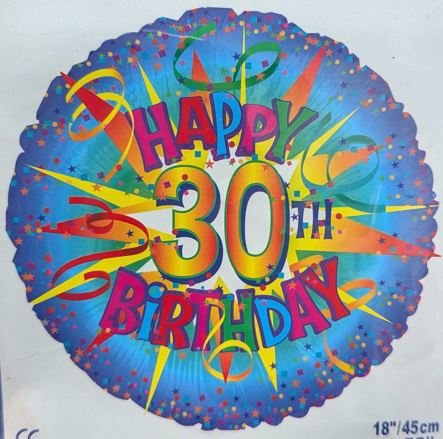 18&quot; Happy 30th Birthday Confetti Bang Mylar Balloon
