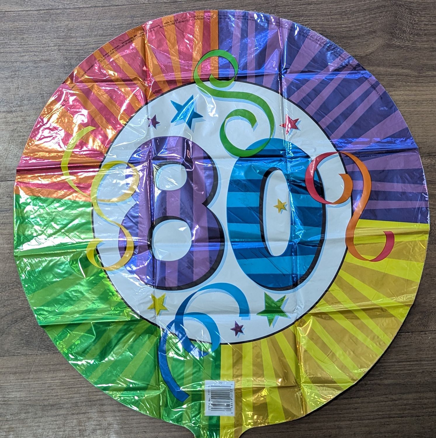 18&quot; 80th Birthday Multicolour Border Mylar Balloon