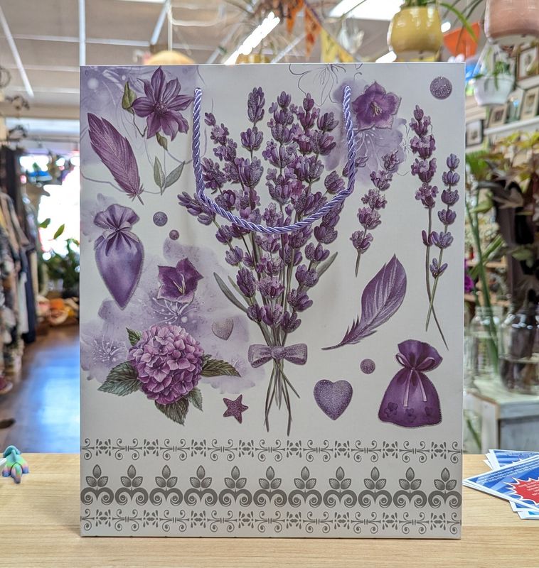Lavender Bundle Feathers Sparkle Gift Bag 26 x 32 x 10 CM
