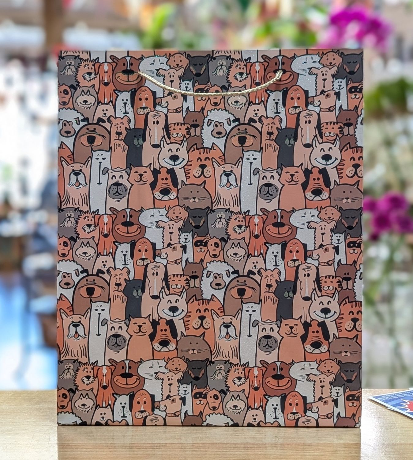 Cats and Dogs Sparkle Gift Bag 26 x 32 x 10 CM