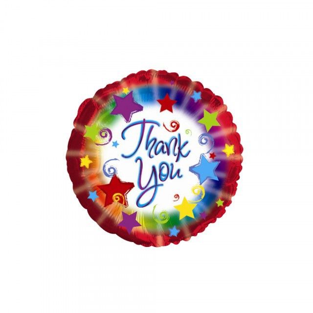 18&quot; Thank You Colourful Stars Mylar Balloon