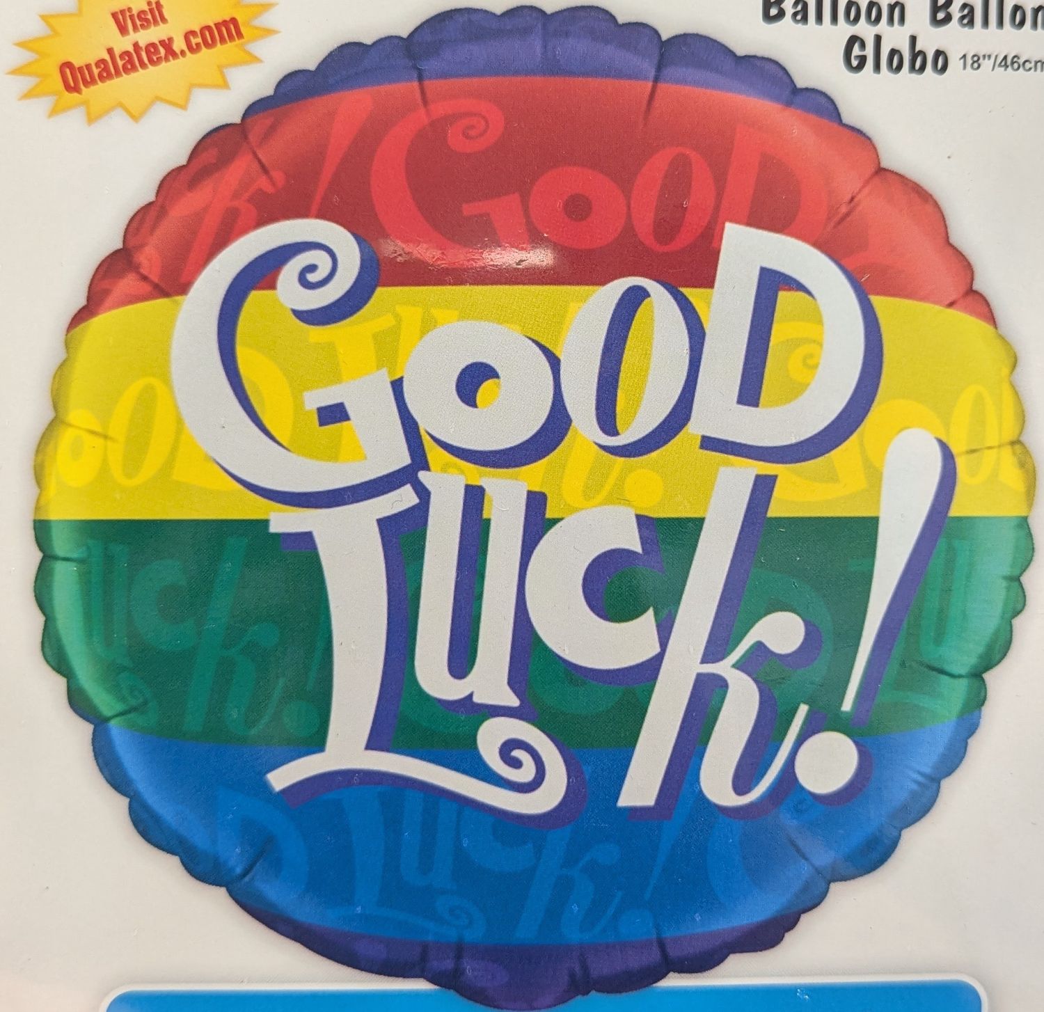 18&quot; Good Luck! Stripes Mylar Balloon