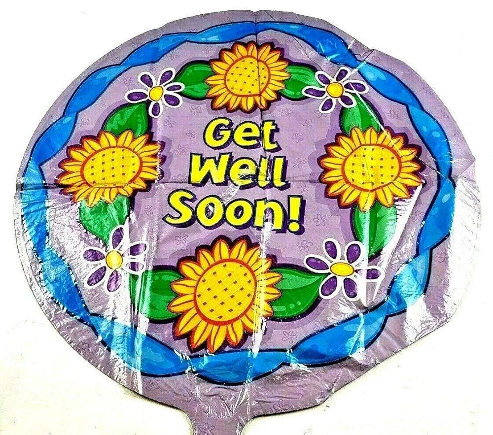 18&quot; Get Well Soon Sunflowers Mylar Balloon