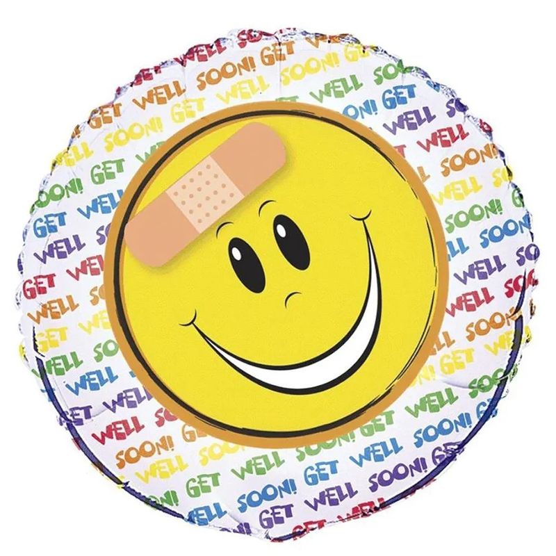 18&quot; Get Well Soon Smiley Face Mylar Balloon