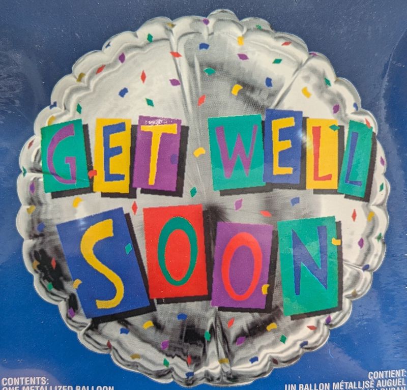 18&quot; Get Well Soon Silver Colourful Mylar Balloon