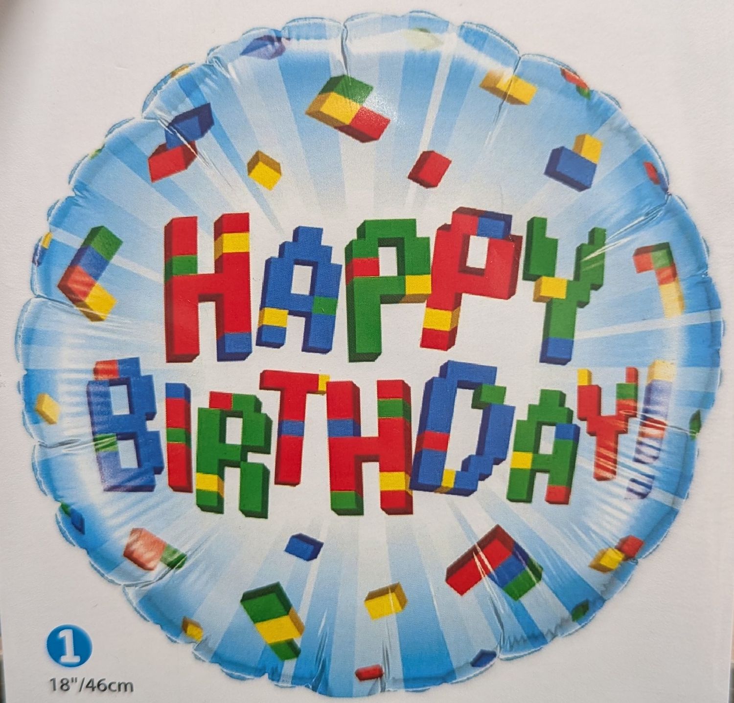 18&quot; Happy Birthday Colourful Blocks Mylar Balloon