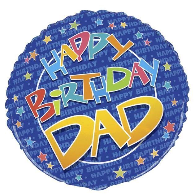 18&quot; Happy Birthday Dad Stars Mylar Balloon