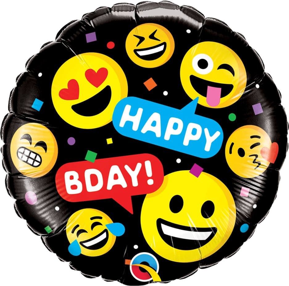 18&quot; Happy Birthday Emojis Mylar Balloon