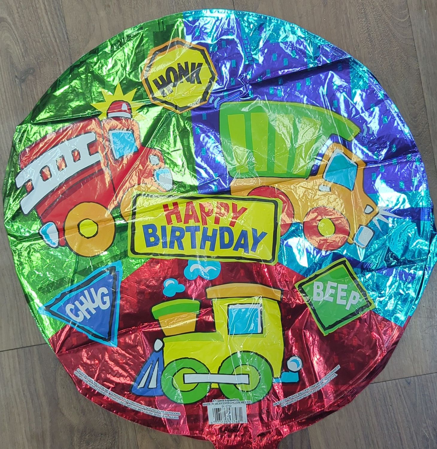 18&quot; Happy Birthday Trains Mylar Balloon