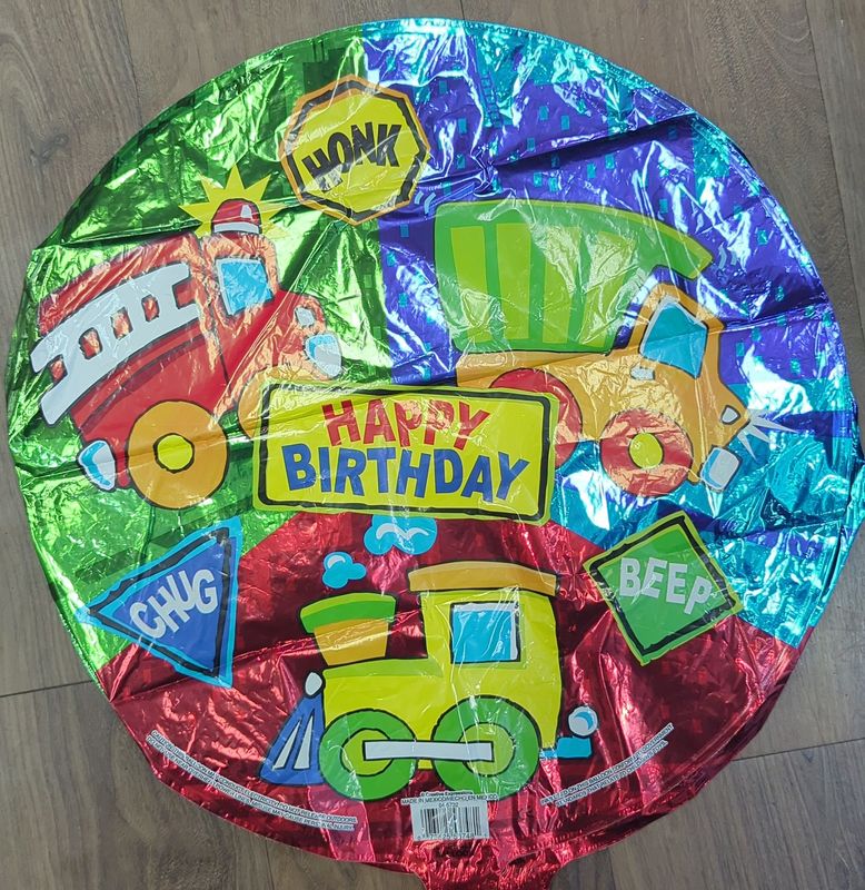 18&quot; Happy Birthday Trains Mylar Balloon