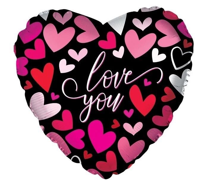 17&quot; Love You Hearts Mylar Balloon