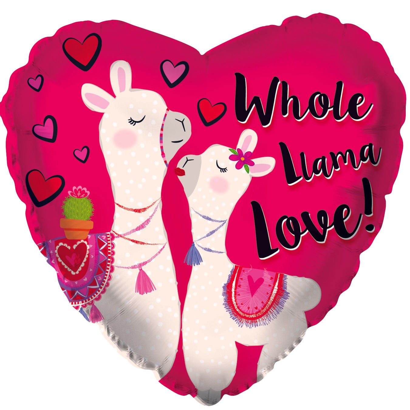 18&quot; Whole Llama Love Heart Mylar Balloon