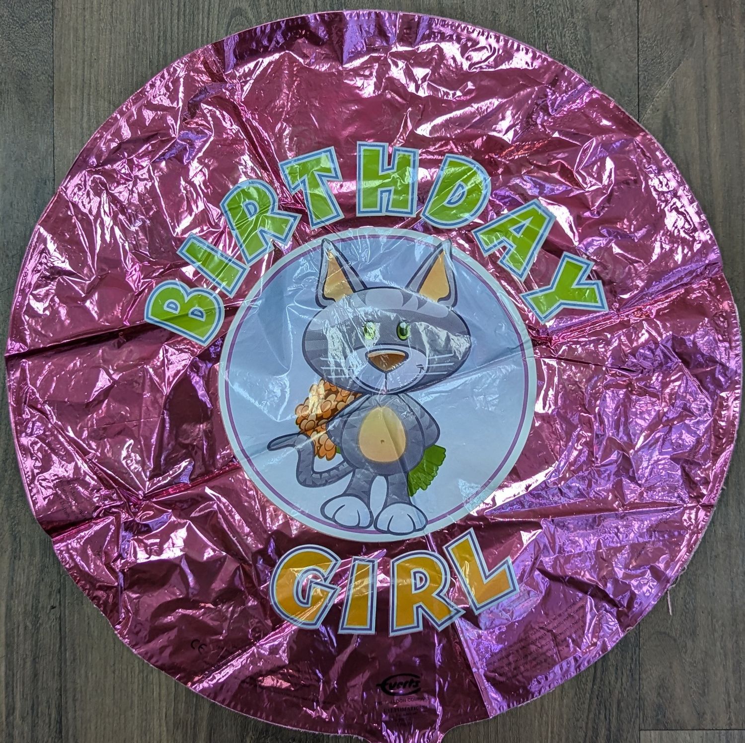 18&quot; Birthday Girl Cat Mylar Balloon