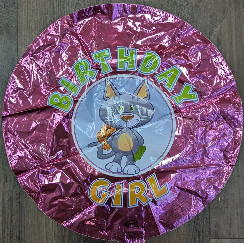 18&quot; Birthday Girl Cat Mylar Balloon