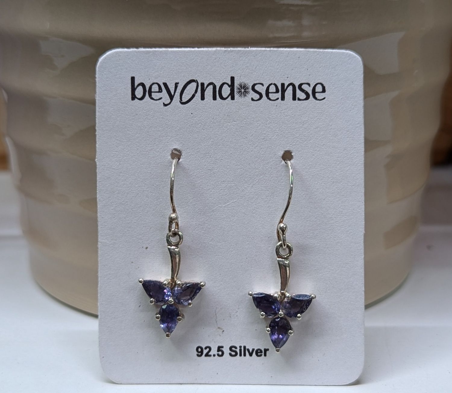 Sterling Silver Iolite Leaf Earrings