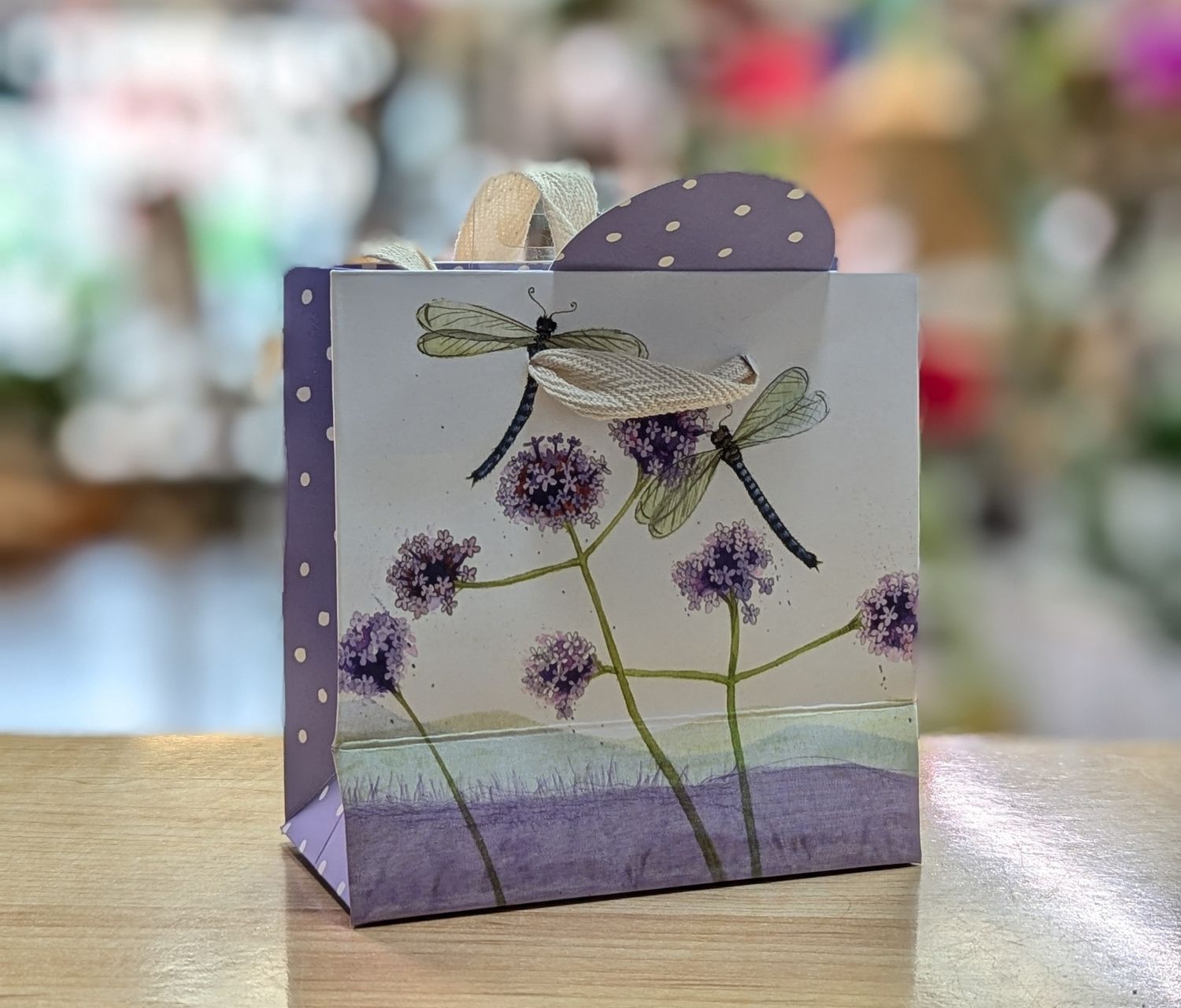 Small Dragonfly and Allium Gift Bag