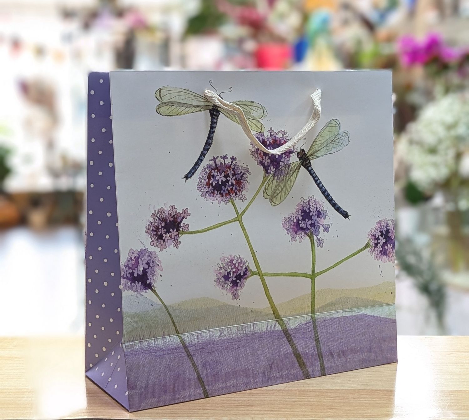 Dragonfly and Allium Medium Gift Bag