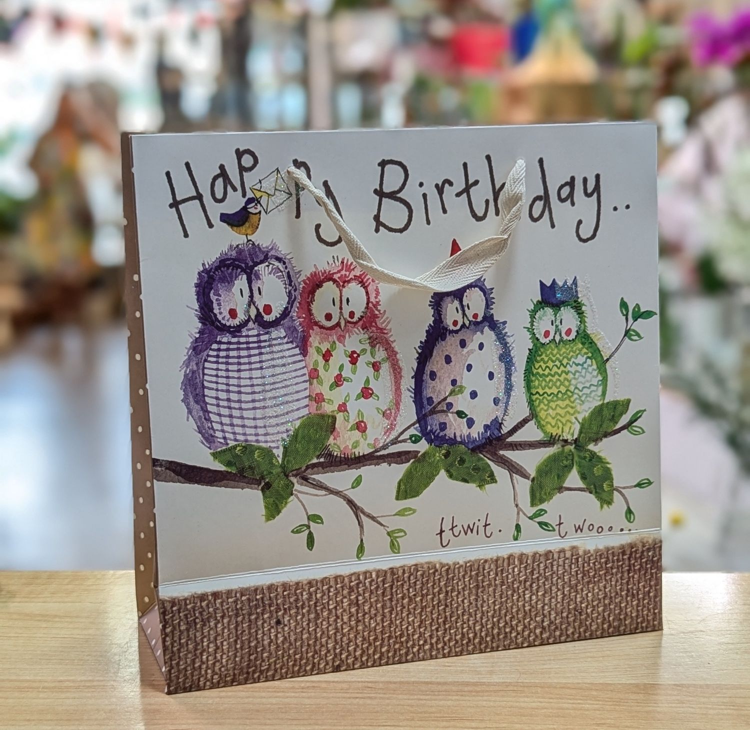 Happy Birthday Owl Party Medium Gift Bag