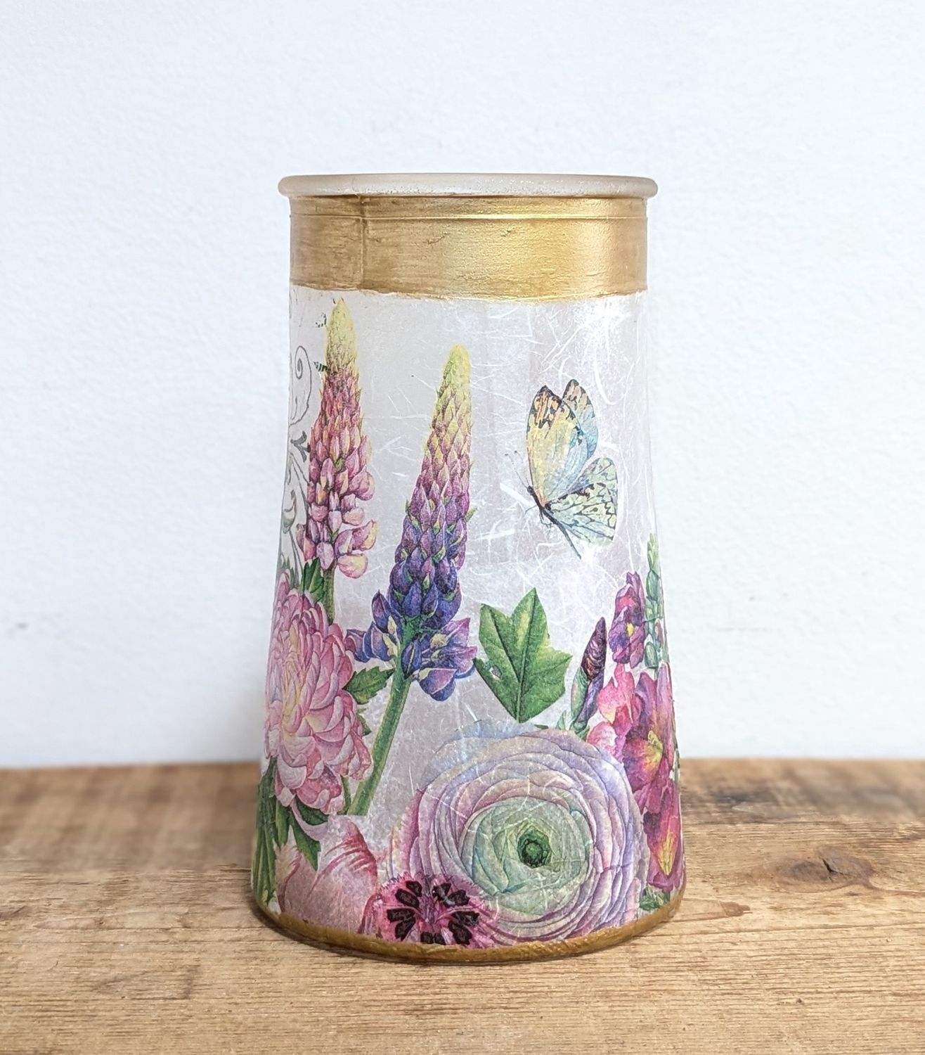Tapered Purple Wildflowers Vase