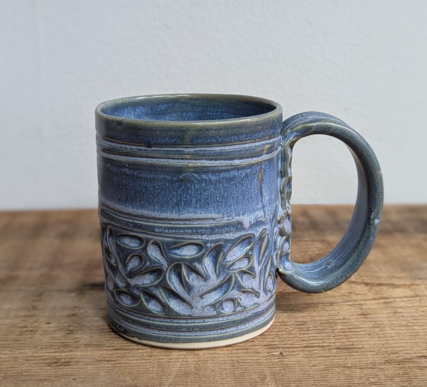 Blue Carved Mug
