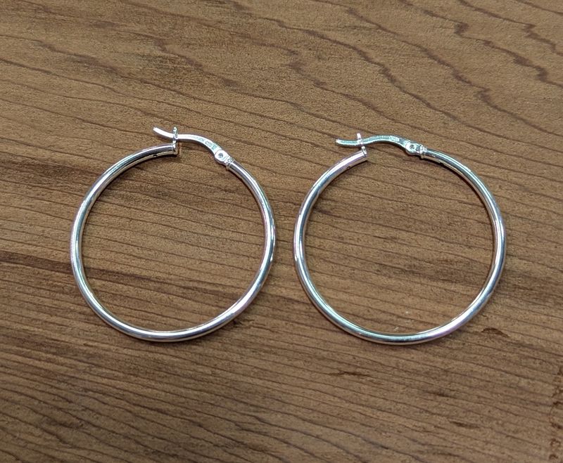 1.5" Sterling Silver Hoop Earrings