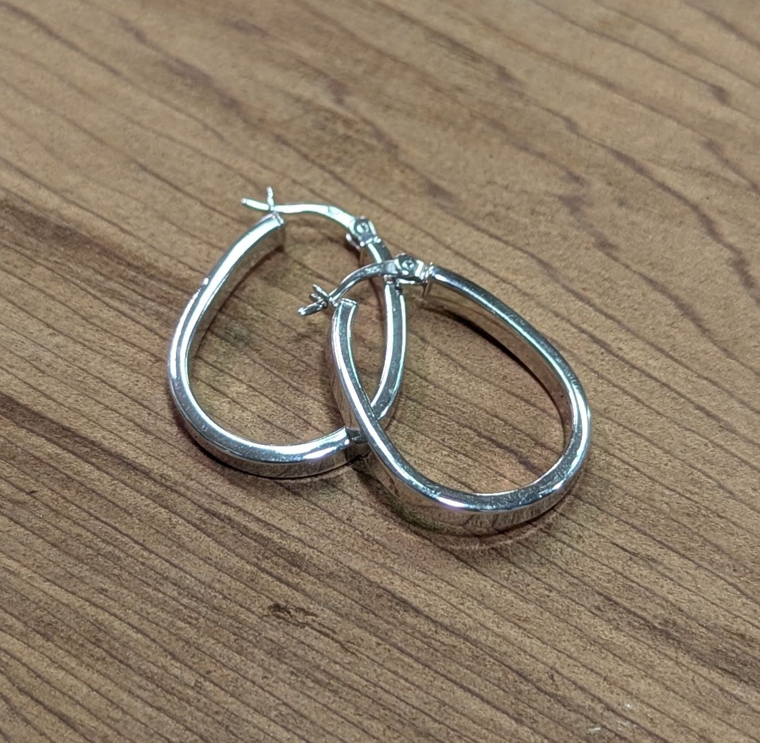 Tear Drop Sterling Silver Hoop Earring